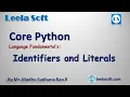 Learn Python in Telugu Identifiers and Literals in Python by Madhu Sir LeelaSoft