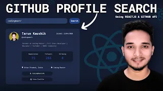 GITHUB PROFILE SEARCH APP Using REACT JS GITHUB API Step-By-Step Tutorial