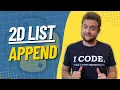 How Does Append Work With 2d Lists In Python