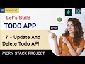 Update And Delete Todo Apis Mern todo App Mern Stack Project