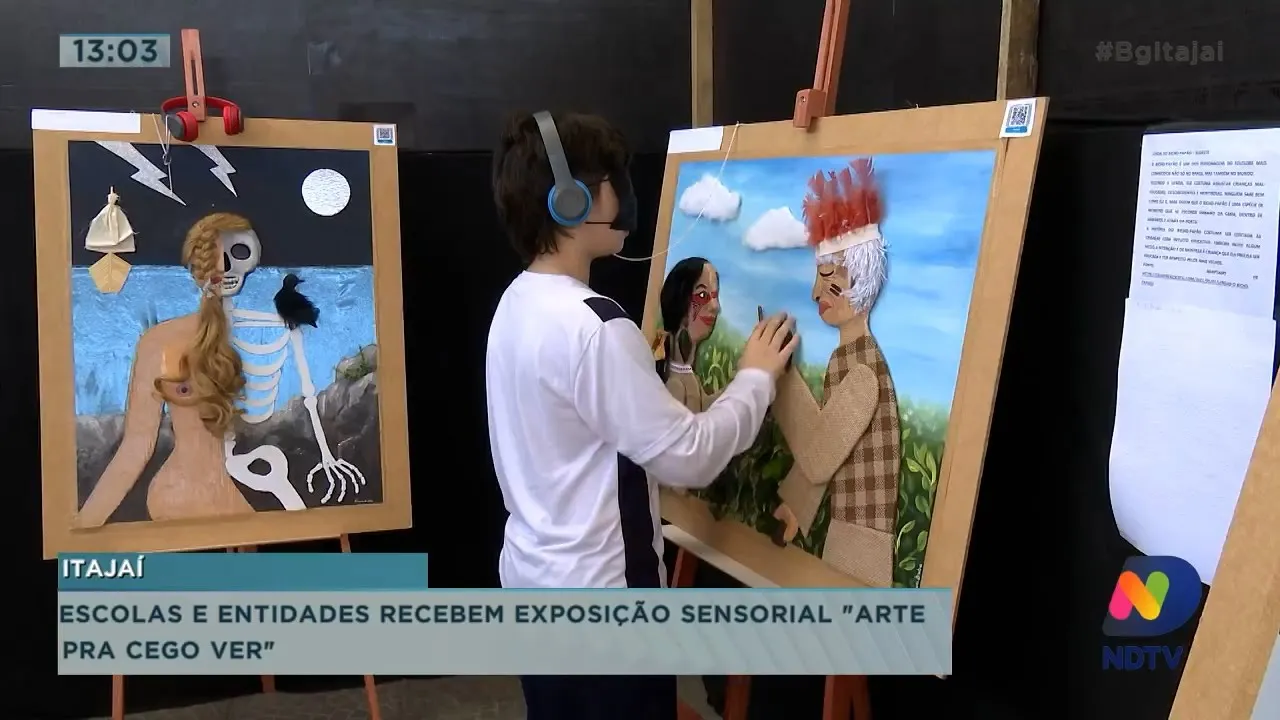 Escolas e entidades recebem exposição sensorial "Arte Pra Cego Ver"