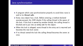 EDAN26 F04 2 Java threads and synchronized level 3