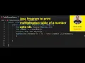 Java Program to print multiplication table of a number up to 10