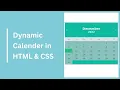 Create A Dynamic Calendar in HTML CSS JavaScript Calendar in HTML and CSS kodeology