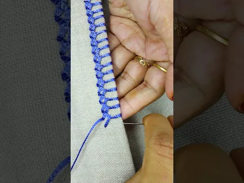 Trendy border hand embroidery tutorial #embroidery #loopstitch #sewing #beginnersstitch #crochet
