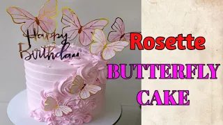 butterfly rosette cake