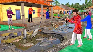Villagers Fishing On Road Lalchi Sarpanch Build Road Hindi Kahani Hindi Moral Stories Comedy Video