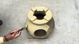 How to make chulha from matka | Primitive Technology mud oven for Outdoor Cooking | Chulha Making