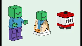 LEGO 662403 Instructions | Minecraft | Zombie with Burning Baby Zombie and TNT | Magazine Gift
