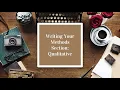 Writing the Methods Section Qualitative