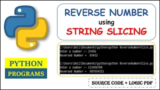 Python program to find reverse of a number using string slicing