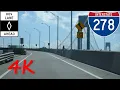 Verrazzano-Narrows Bridge westbound HOV Lane 4K