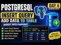 PostgreSQL Day 4 INSERT Query in PostgreSQL Insert Single Multiple Records