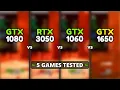 GTX 1080 vs RTX 3050 vs GTX 1060 vs GTX 1650 Test In 5 Games
