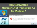 Updated How to Download Microsoft NET Framework 4 5 for Windows 7