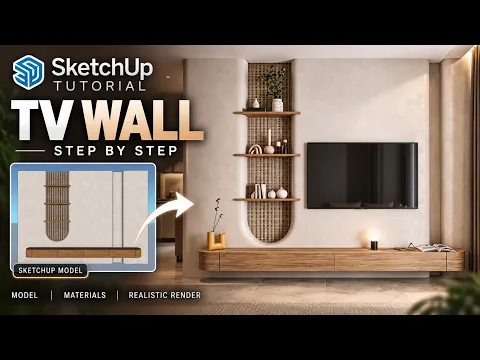Don’t Model TV Walls the Slow Way — Use This SketchUp Workflow — Nice Tower SketchUp tutorial