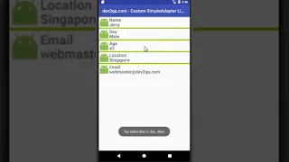 android listview custom simple adapter example