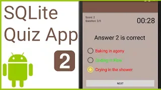 Multiple Choice Quiz App with SQLite Integration Part 2 - MODEL AND CONTRACT CLASS