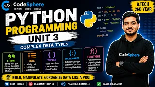 Python Programming Unit 3 Oneshot B Tech 2nd Year AKTU Complex Data Types Codesphere