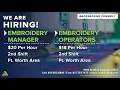Embroidery Supervisor Embroidery Machine Operators