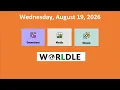 NY Times Games Worldle - Wednesday August 19 2026