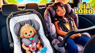 Bia Lobo Leva Baby Alive para Passear de Carro | Baby Alive Car Ride
