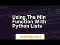 Using the min function with python lists