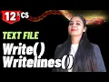 write writelines TEXT File File Handling Class 12 CS