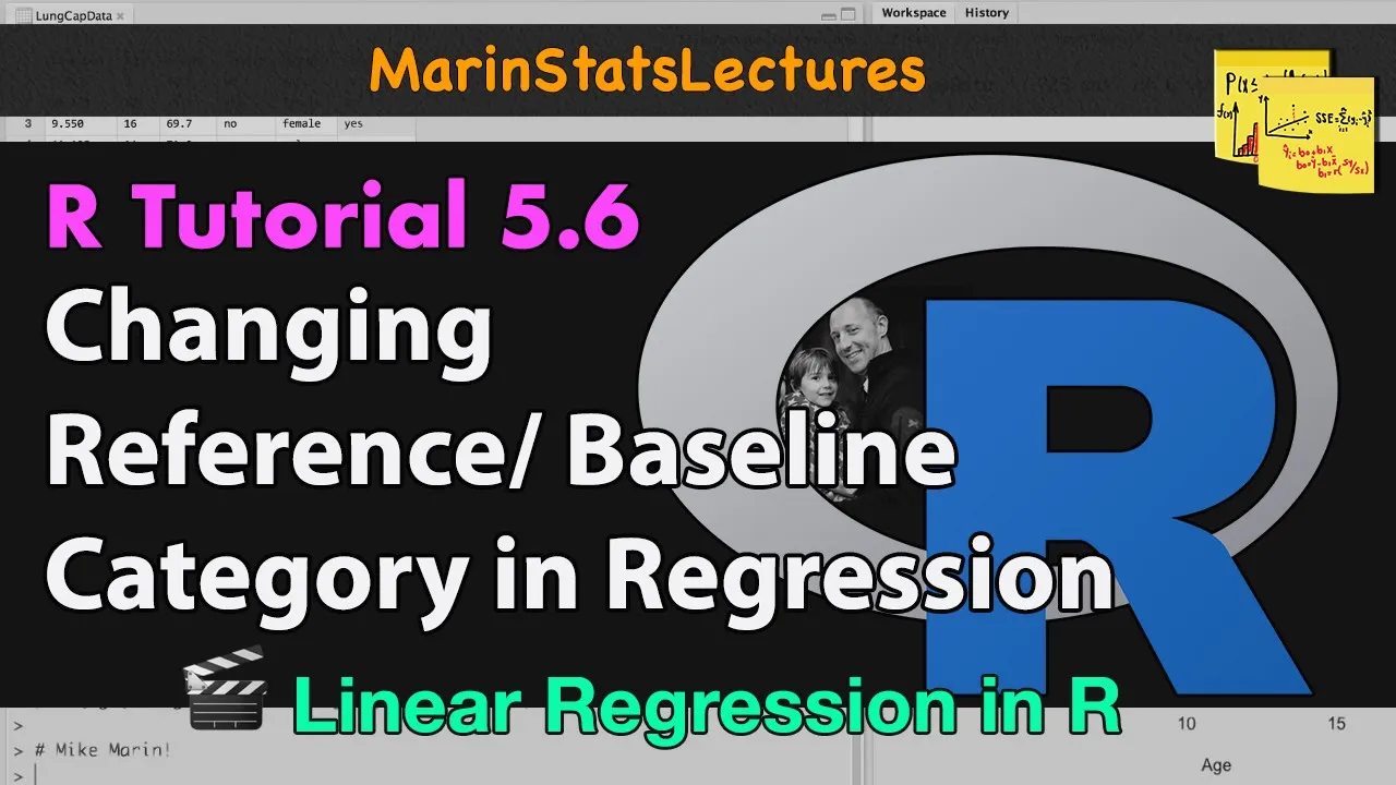 Change Reference (Baseline) Category in Regression with R | R Tutorial 5.6 | MarinStatsLectures