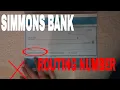 Simmons Bank ABA Routing Number - Where Is It