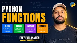 Python Functions Complete Tutorial in Hindi def return args kwargs lambda recursion