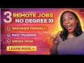 Immediate Hire Entry Level Remote Jobs Paid Training WFH
