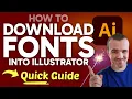 How to DOWNLOAD Fonts into Adobe Illustrator Step by Step