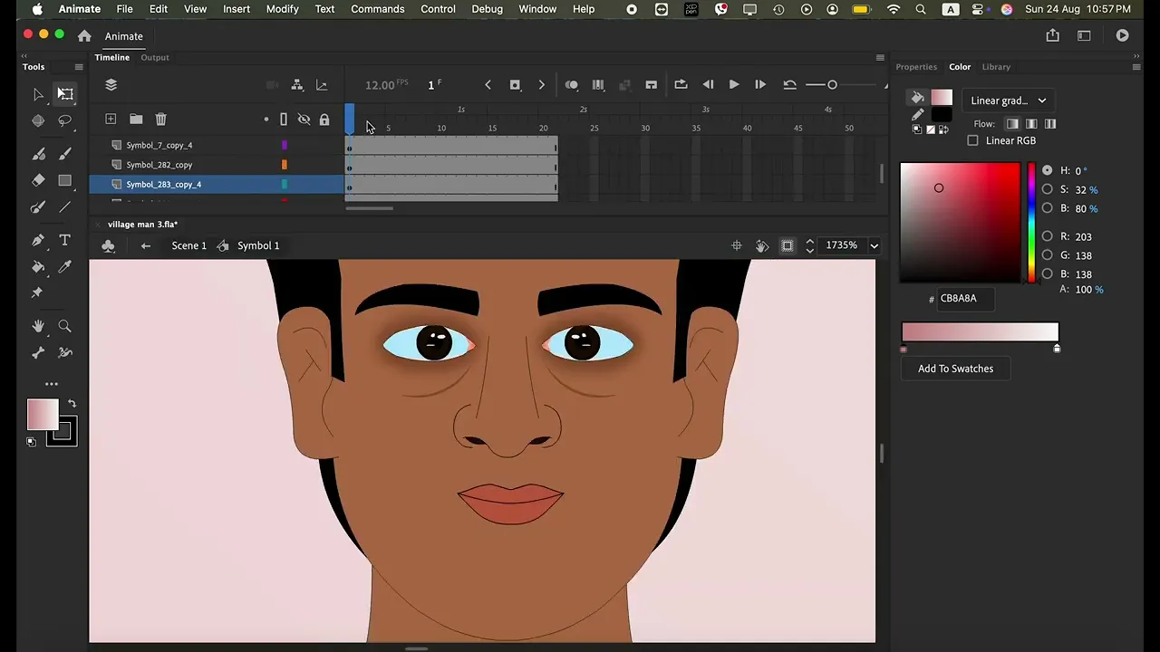 2d village man vector character