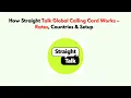 How Straight Talk Global Calling Card Works - Rates Countries Setup