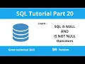 SQL IS NULL and IS NOT NULL Operators With Practical Example In Hindi Part - 20 SQL Course