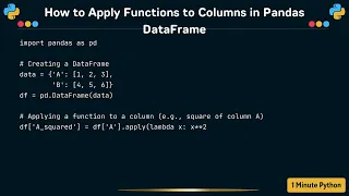 How to Apply Functions to Columns in Pandas DataFrame