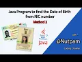 Java Program with OOP Concepts to find the date of birth from NIC Sri Lanka Niralaakkam