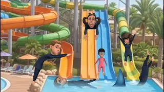 سمكة القرش في مسبح الملاهي المائية🦈🎡