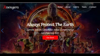 how to make complete Avengers marvel website design using html css and vanilla javascript
