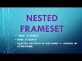 HTML Nested Frameset Target Attribute Name Attribute