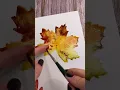 Download Lagu WATERCOLOR Fall leaf tutorial !!