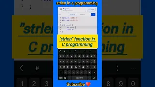 strlen in c strlen function in c C programming full course