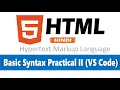 Basic Syntax Practical II VS Code Session 04