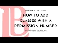 LBCC How to Add Classes with a Permission Number