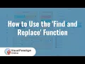 How to Use the Find and Replace Function