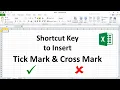 Shortcut to Insert Tick Mark Cross Mark In Excel