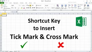 Shortcut to Insert Tick Mark Cross Mark In Excel