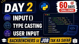 Python for Data Analytics Day 2 - Input Type Casting in Hindi