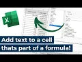Microsoft Excel - Add text to a cell used in a formula